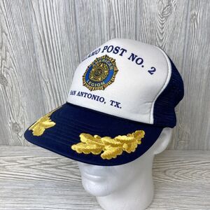 Vintage American Legion Snapback Hat Mesh Cap Post 2 Alamo TX Scrambled Eggs EUC